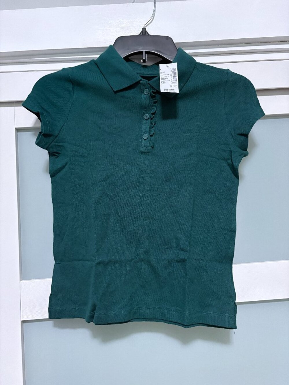The Childremn's Place Polo Uniform School Shirt Green s/s sz L 10/12 NEW